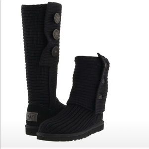 Auth Uggs classic knit cardy tall black boots😍